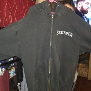Seether Black Zip-Up Hoodie